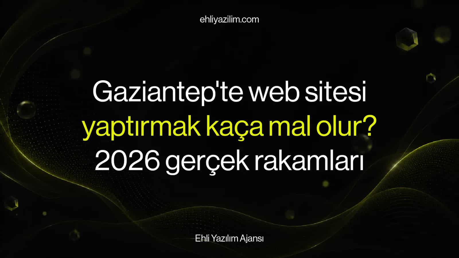 Gaziantep'te web sitesi yaptırmak kaça mal olur? 2026 gerçek rakamları